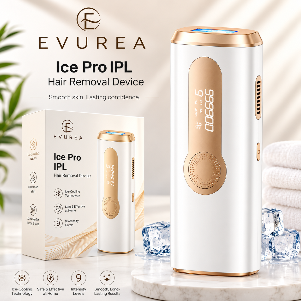 EVUREA Ice Pro IPL Hair Removal Device